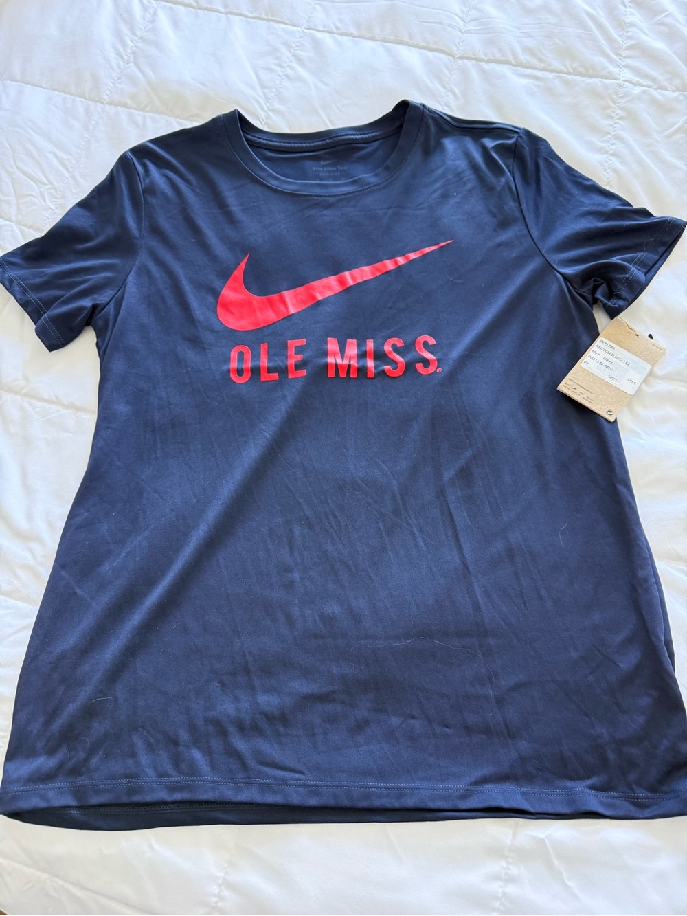 Nike Short Sleeve Legend Tee with Red swoosh Ole Miss Univ of Mississippi